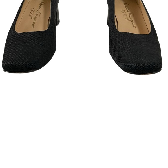 Salvatore Ferragamo Black Fabric Low Heel Pumps Size 9 AA - Picture 4 of 13